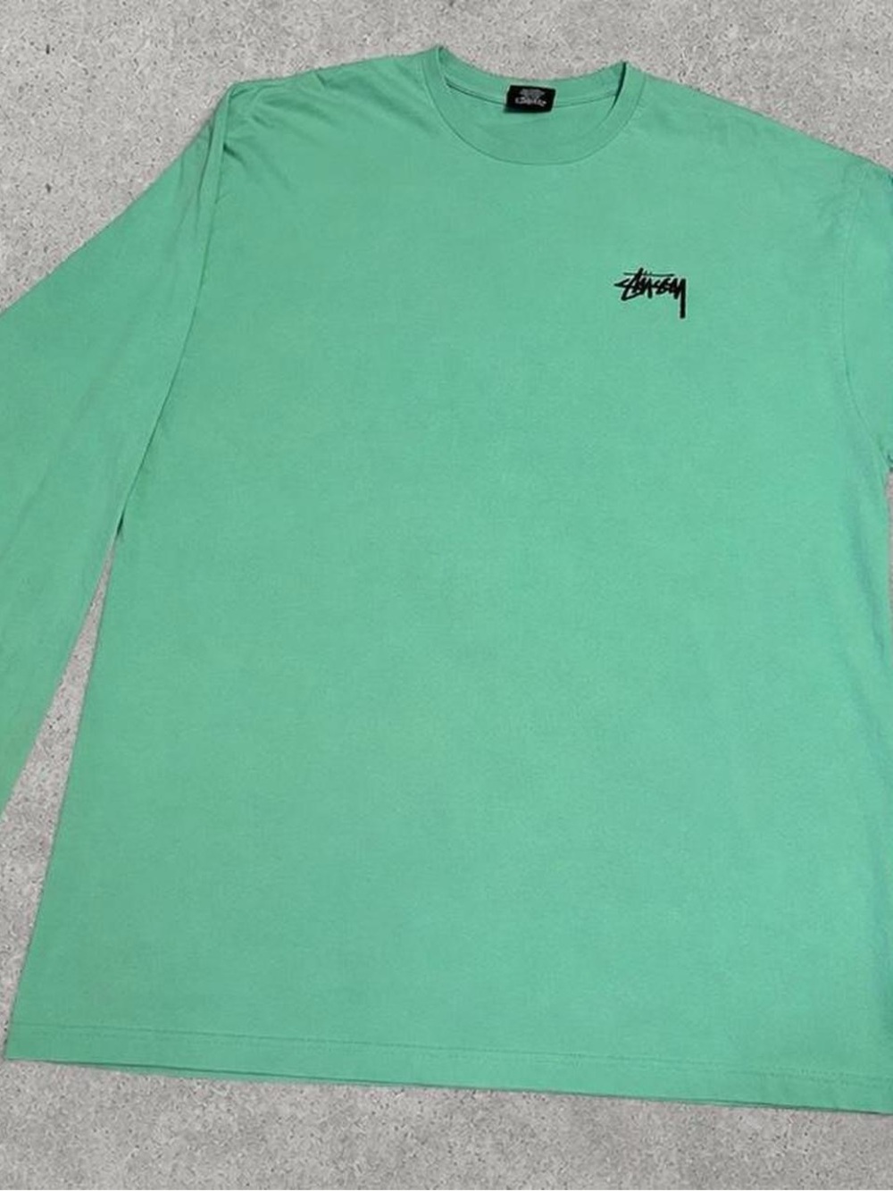 Stussy Mint Green Long Sleeve Logo T-Shirt 2x